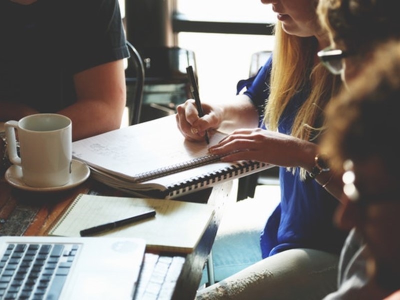 Group meeting around a table