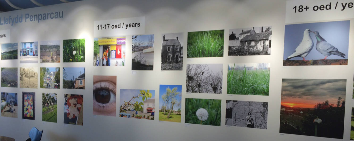 Art exhibits from 11 to 18 year old children in Aberystwyth Art Centre Gallery